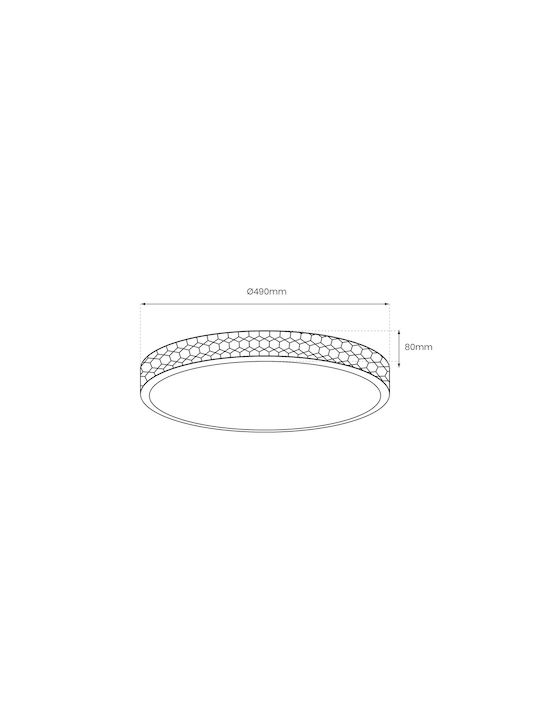 Eko Light Πλαφονιέρα Οροφής Χρυσή με Ενσωματωμένο LED