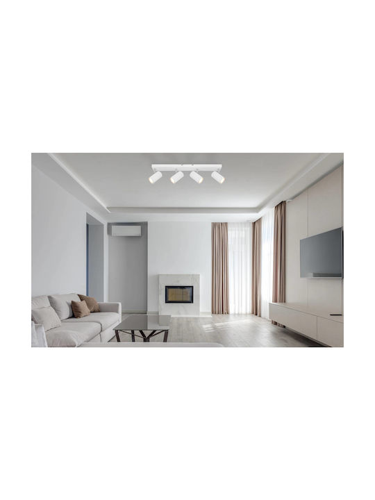 Globo Lighting Robby Σποτ με 4 Φώτα και με Ντουί GU10 σε Λευκό Χρώμα