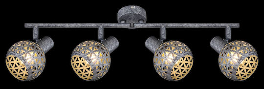 Globo Lighting Lela Спот с 4 Светлини и с Цокъл E14 в Сив Цвят