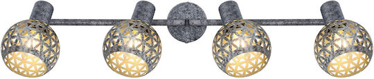 Globo Lighting Lela Спот с 4 Светлини и с Цокъл E14 в Сив Цвят