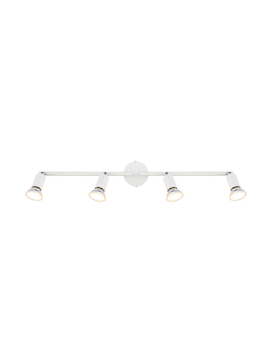 Globo Lighting Σποτ με 4 Φώτα και με Ντουί GU10 σε Λευκό Χρώμα