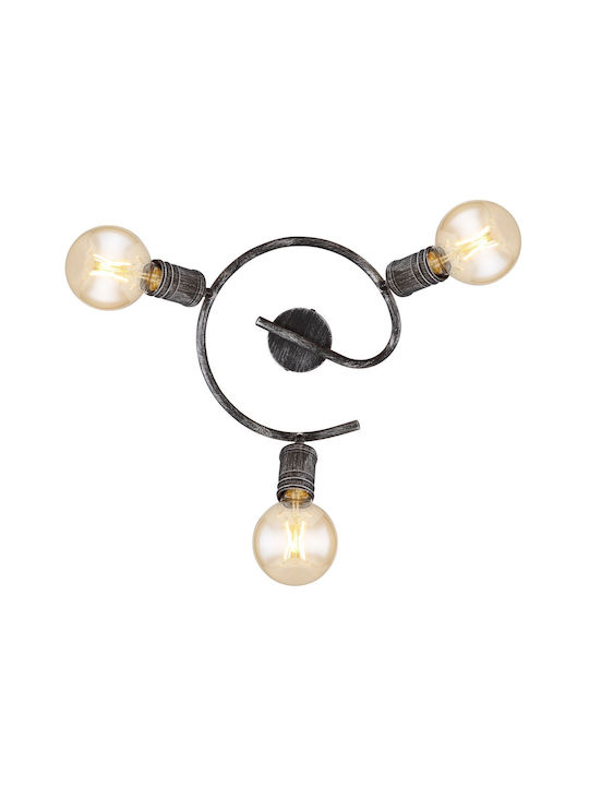 Globo Lighting Triple Spot with Socket E27 in Silver Color