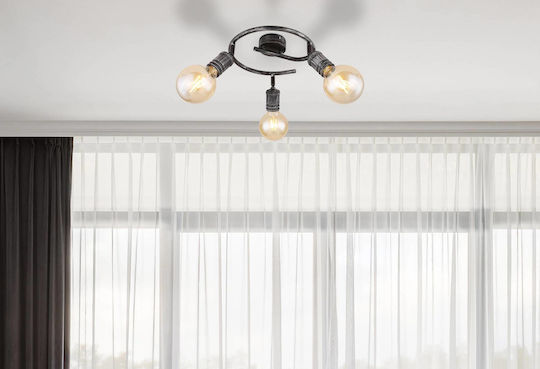 Globo Lighting Τριπλό Σποτ με Ντουί E27 σε Ασημί Χρώμα