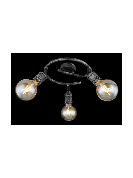 Globo Lighting Triple Spot with Socket E27 in Silver Color