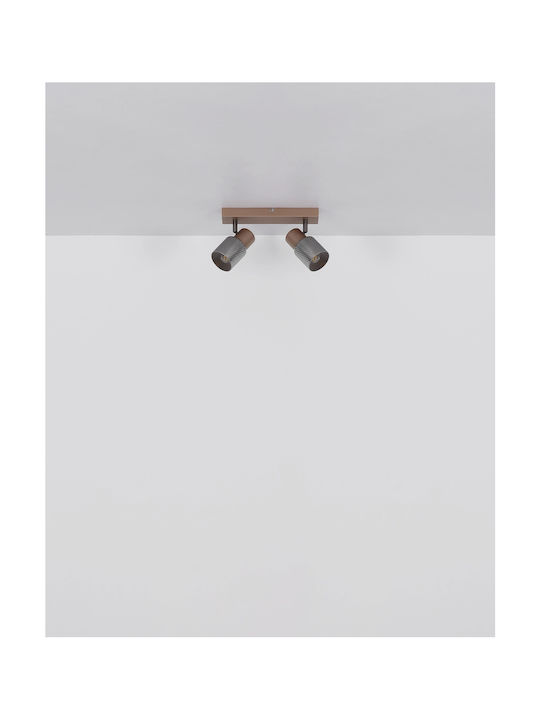 Globo Lighting Dublu Spot cu Soclu E14 în Culoare Maro