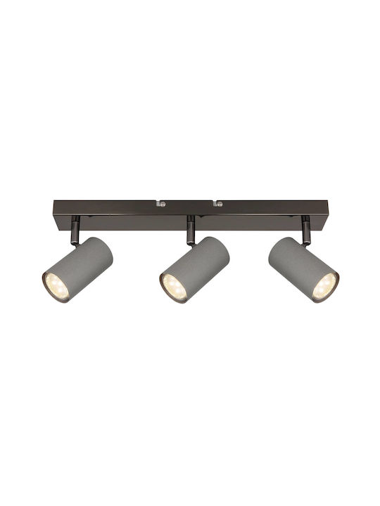 Globo Lighting Τριπλό Σποτ με Ντουί GU10 σε Γκρι Χρώμα