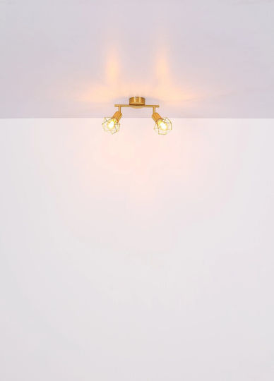 Globo Lighting Διπλό Σποτ με Ντουί E14 σε Χρυσό Χρώμα