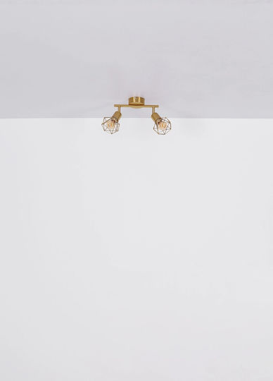 Globo Lighting Διπλό Σποτ με Ντουί E14 σε Χρυσό Χρώμα