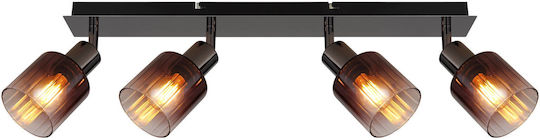 Globo Lighting Σποτ με 4 Φώτα και με Ντουί E14 σε Χάλκινο Χρώμα