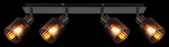Globo Lighting Spot with 4 Lights and with Socket E14 in Copper Color