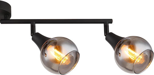 Globo Lighting Spot with 4 Lights and with Socket E14 in Black Color