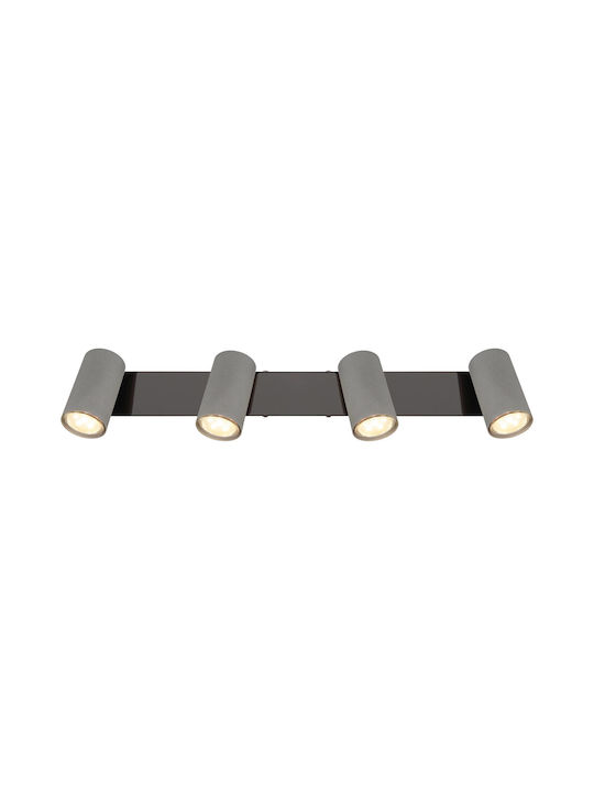 Globo Lighting Spot with 4 Lights and with Socket GU10 in Gray Color