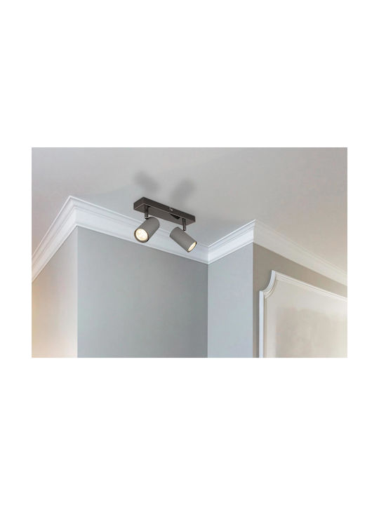 Globo Lighting Dublu Spot cu Soclu GU10 în Culoare Gri