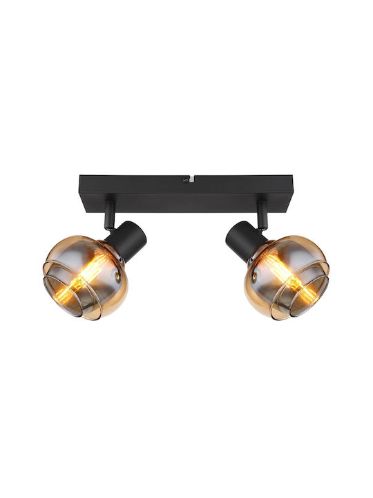 Globo Lighting Διπλό Σποτ με Ντουί E14 σε Μαύρο Χρώμα