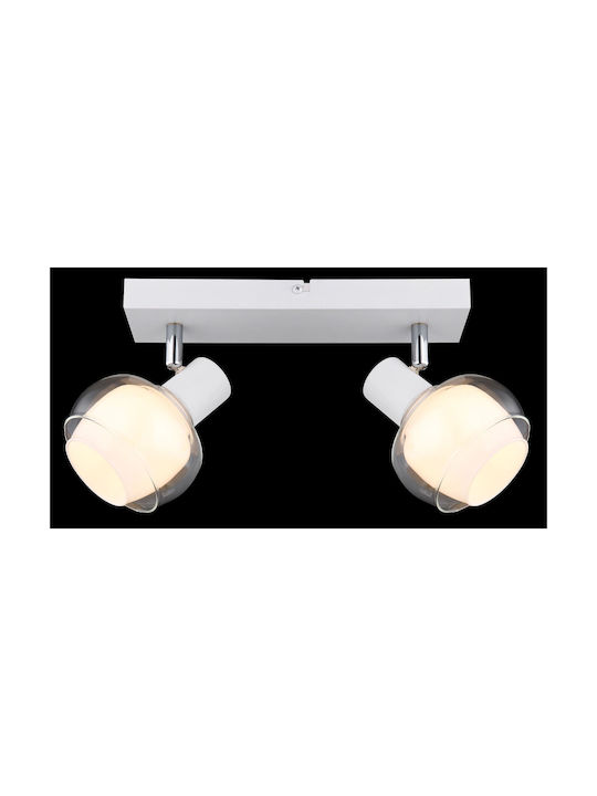 Globo Lighting Double Spot with Socket E14 in White Color