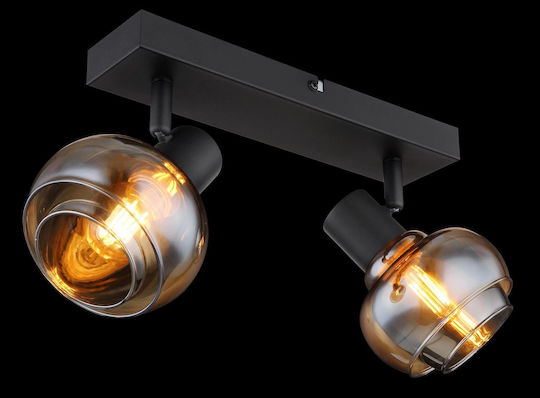 Globo Lighting Double Spot with Socket E14 in Black Color