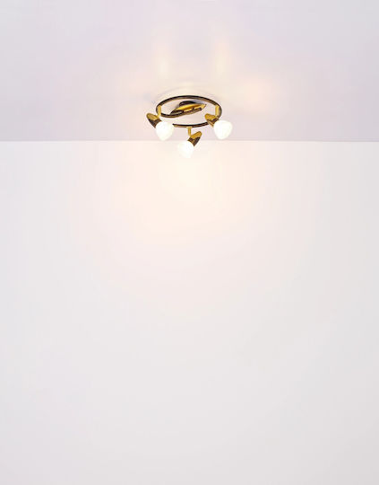 Globo Lighting Triple Spot with Socket E14 in Gold Color
