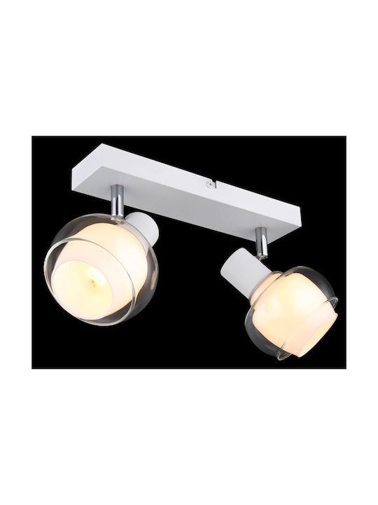 Globo Lighting Double Spot with Socket E14 in White Color