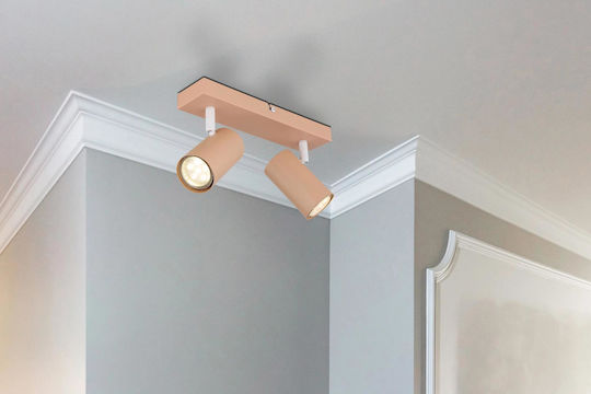 Globo Lighting Διπλό Σποτ με Ντουί GU10 σε Πορτοκαλί Χρώμα