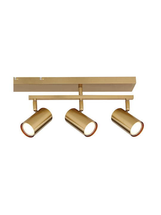 Globo Lighting Spot with 5 Lights and with Socket GU10 in Gold Color