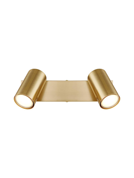 Globo Lighting Double Spot with Socket GU10 in Gold Color