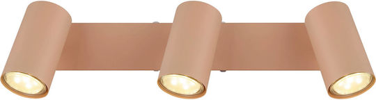 Globo Lighting Τριπλό Σποτ με Ντουί GU10 σε Πορτοκαλί Χρώμα