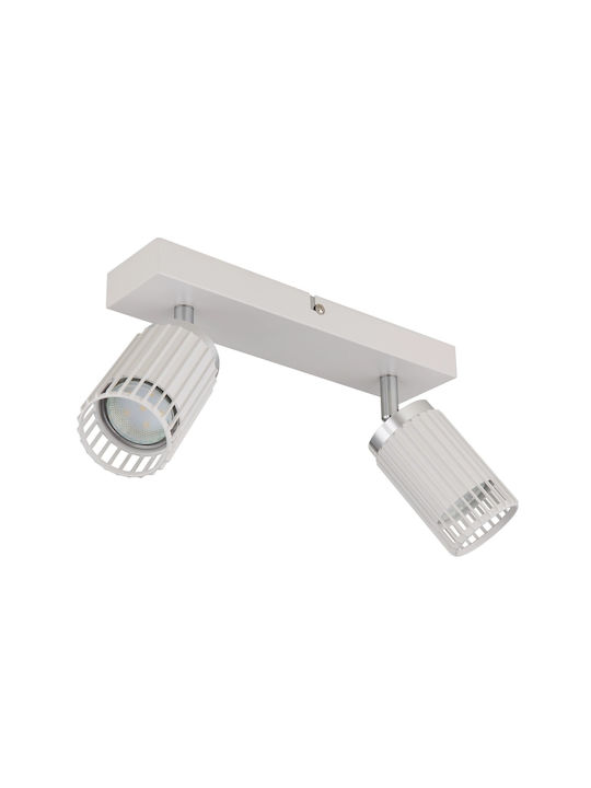 Globo Lighting Double Spot with Socket GU10 in White Color