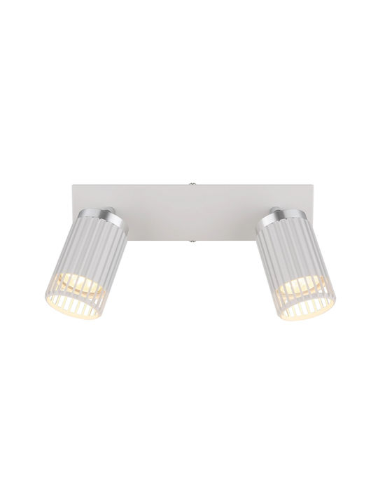Globo Lighting Double Spot with Socket GU10 in White Color