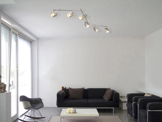 Globo Lighting Alys Спот с 6 Светлини и с Цокъл E14 в Сребрист Цвят