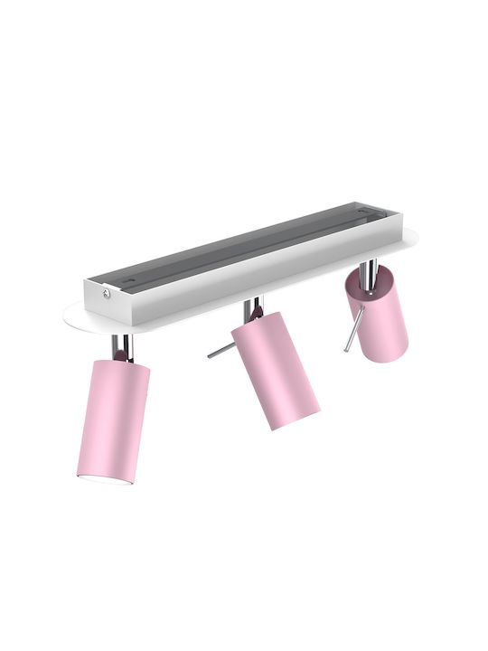Eko Light Preston Dreifach Spot mit Fassung GU10 in Rosa Farbe
