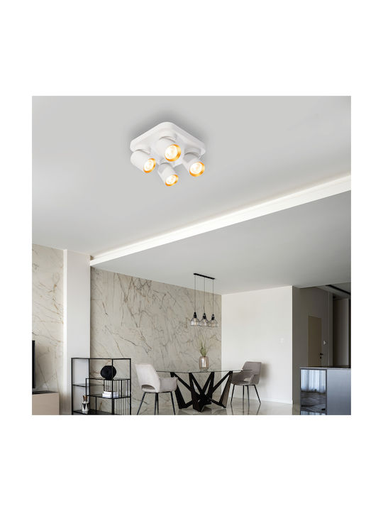 Eko Light Andy Spot with 4 Lights and with Socket GU10 in White Color
