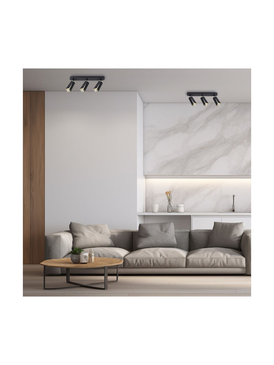 Eko Light Τριπλό Σποτ με Ντουί GU10 σε Μαύρο Χρώμα