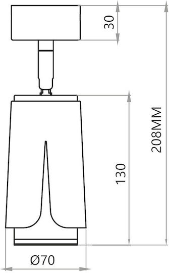 Eko Light Μονό Σποτ με Ντουί GU10 σε Μαύρο Χρώμα