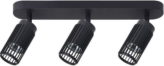 Eko Light Τριπλό Σποτ με Ντουί GU10 σε Μαύρο Χρώμα