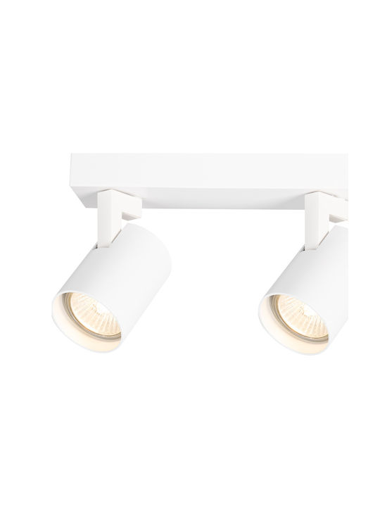 Eko Light Triplu Spot cu Soclu GU10 în Culoare Alb