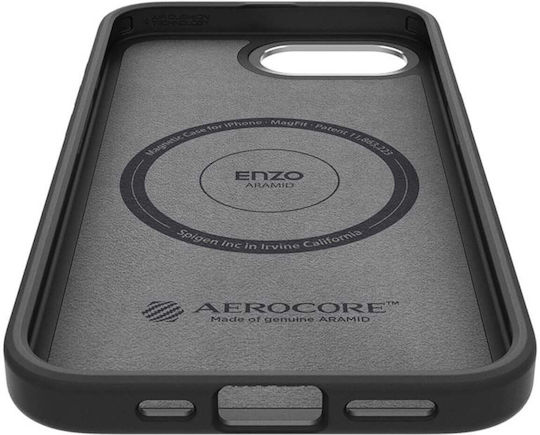 Spigen Enzo Aramid Umschlag Rückseite Aramidfaser Schwarz iPhone 17e / 16e