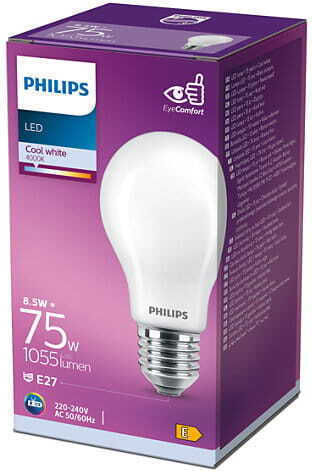 Philips LED крушка 8.5W 104mm за фасунга E27 и форма A60 Хладно бяло 1055лм