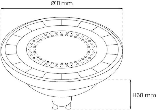 Eko Light Λάμπα LED 6W 111mm για Ντουί GU10 και Σχήμα AR111 Θερμό Λευκό 38lm