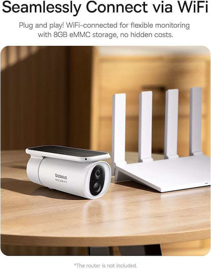 Baseus S0SW002130 IP Surveillance Camera Wi-Fi Full HD+ 4MP Waterproof Battery Powered with Two-Way Communication