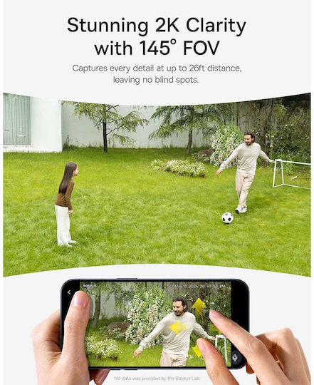Baseus S0SW002130 IP Surveillance Camera Wi-Fi Full HD+ 4MP Waterproof Battery Powered with Two-Way Communication