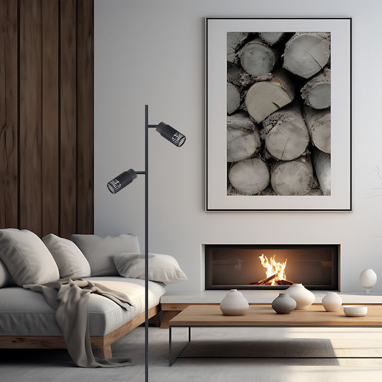 Eko Light Floor Lamp with Socket for Bulb GU10 Black