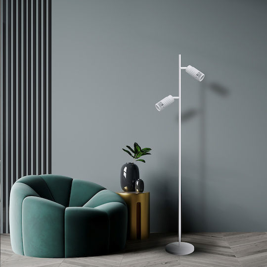 Eko Light Stehleuchte mit Fassung für Lampe GU10 Weiß
