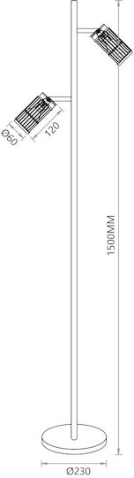 Eko Light Stehleuchte mit Fassung für Lampe GU10 Weiß