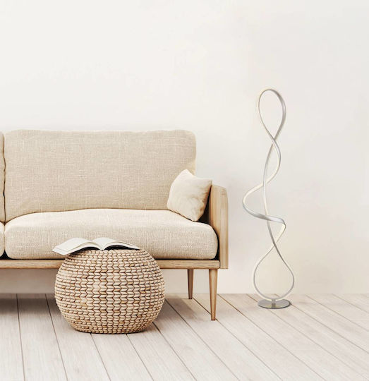 Globo Lighting LED Floor Lamp H132.5xW26cm. with Natural White Light 3860lm Silver