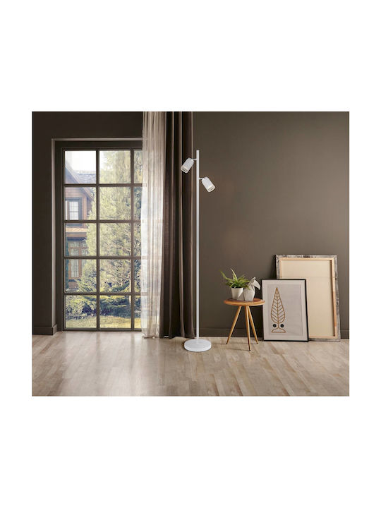 Globo Lighting Floor Lamp H158xW27.5cm. with Socket for Bulb GU10 White