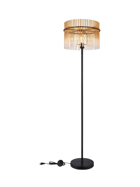 Globo Lighting Floor Lamp H152xW38cm. with Socket for Bulb E27 Black