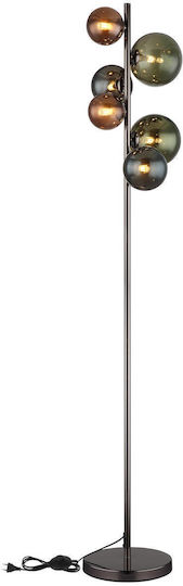 Globo Lighting Floor Lamp H155xW28.5cm. with Socket for Bulb G9 Gray