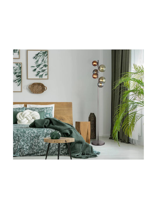 Globo Lighting Floor Lamp H155xW28.5cm. with Socket for Bulb G9 Gray