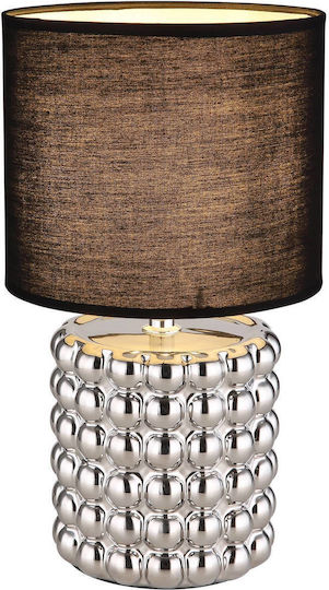 Globo Lighting Tischlampe für Fassung E14 mit Schwarz Schirm und Silber Basis