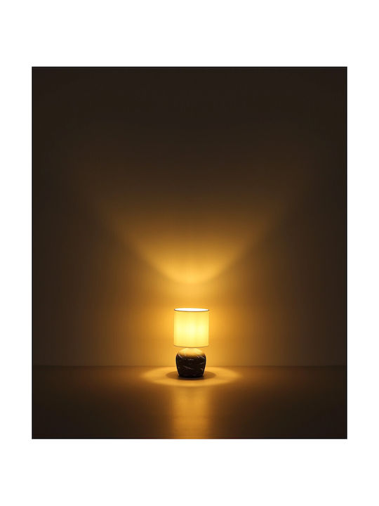 Globo Lighting Plastic Table Lamp for Socket E14 with Gray Shade and Base
